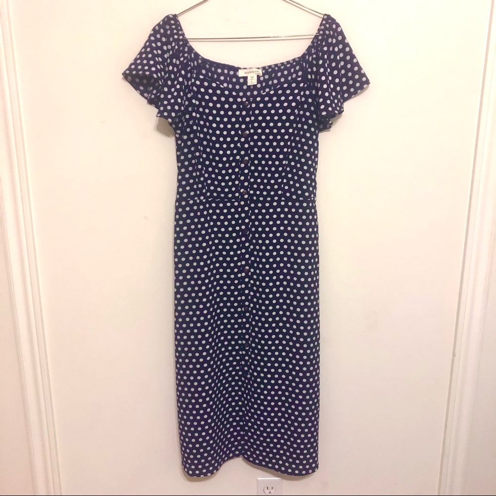 Dark Blue Polka Dot Dress